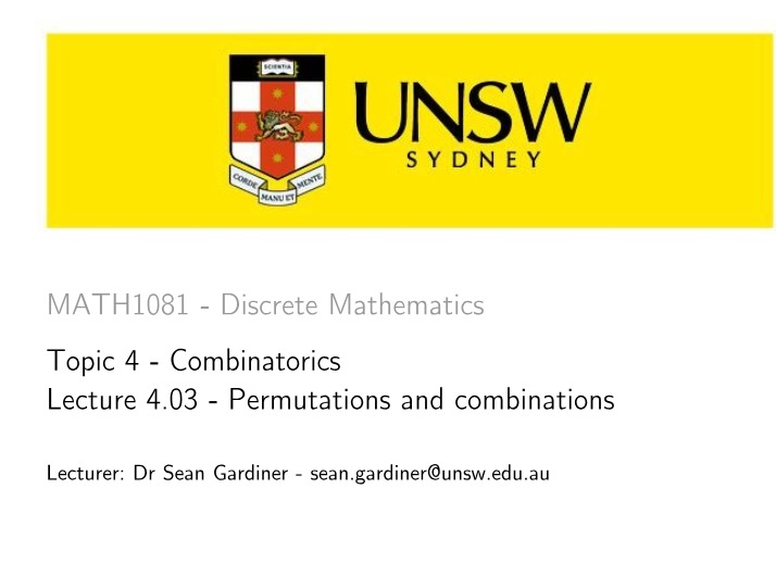 MATH1081 Handout 4 Section D