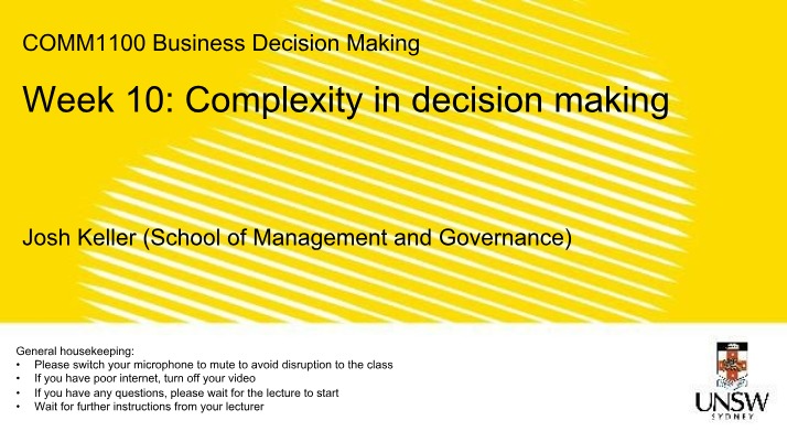 COMM1100 Week 10 Lecture Slides