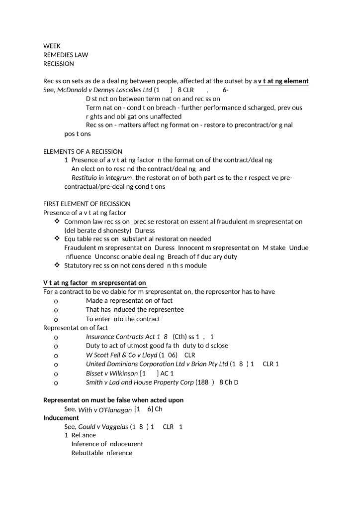 71116 Remedies - Lecture 7 Notes