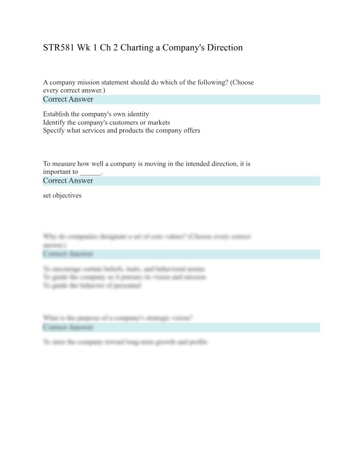 Charting a Company's Direction - Mission and Objectives