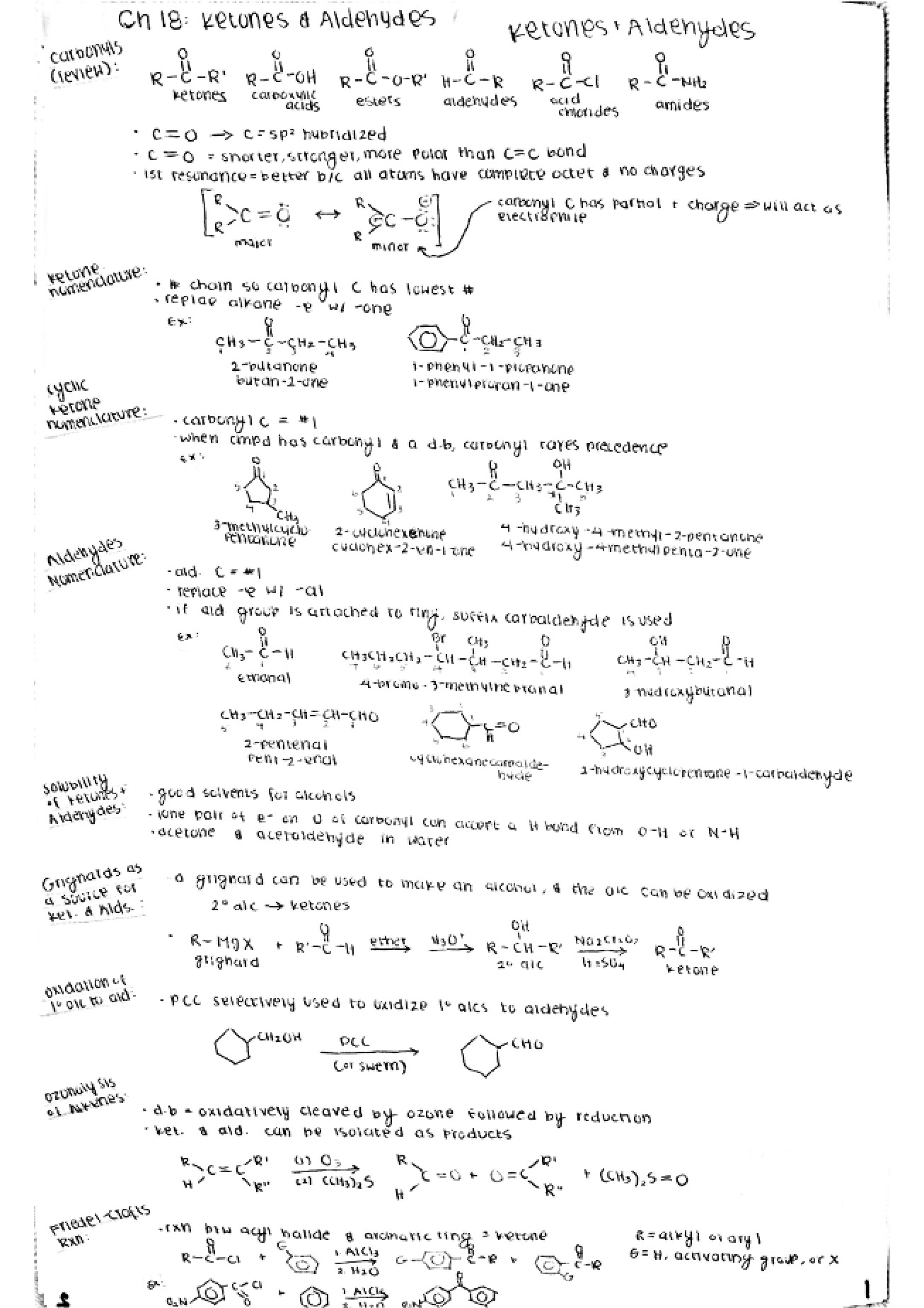 Organic Chemistry Class Notes