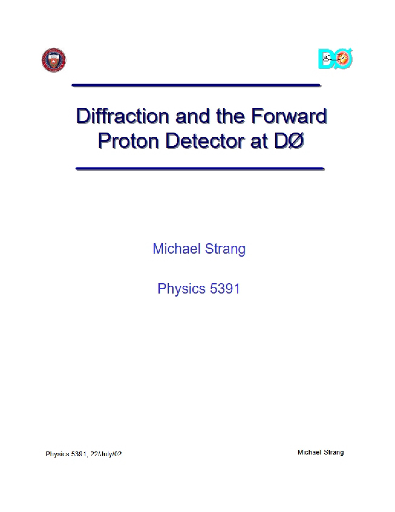 Forward Proton Detector and Diffraction