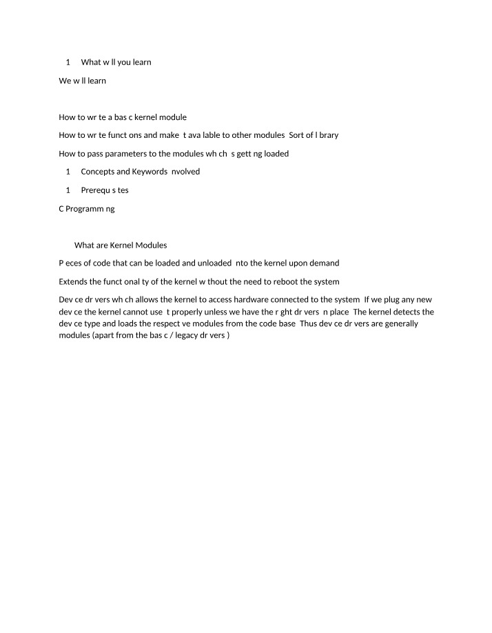 Kernel Modules and Device Drivers in C Programming