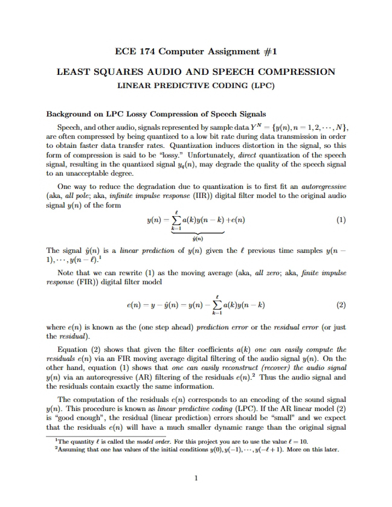 Linear Optimization Computer Project 1