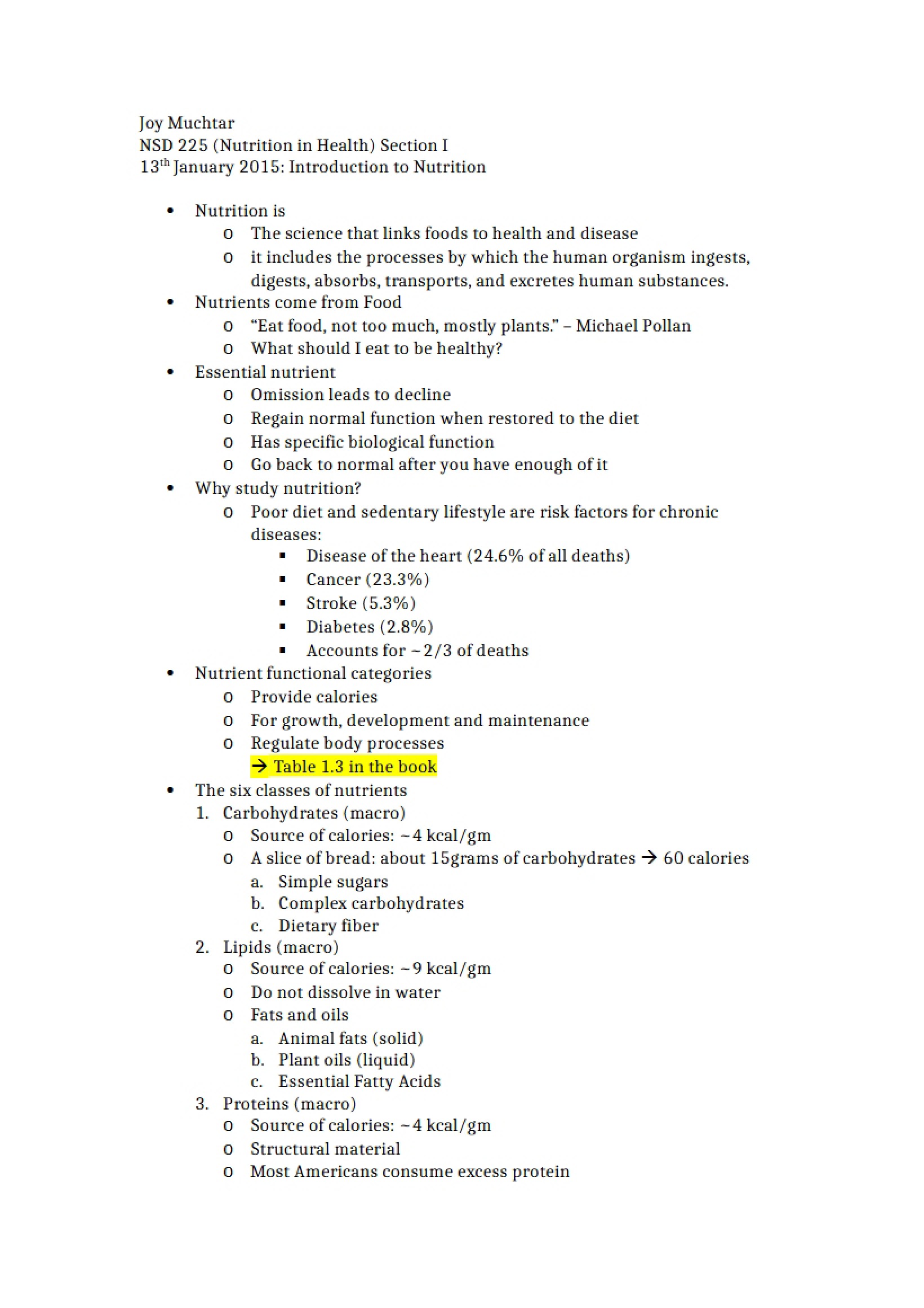 Class Notes Set 1 for NSD 225