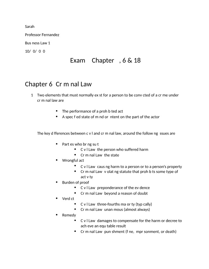 Exam 2 - Chapters 3, 6, and 18