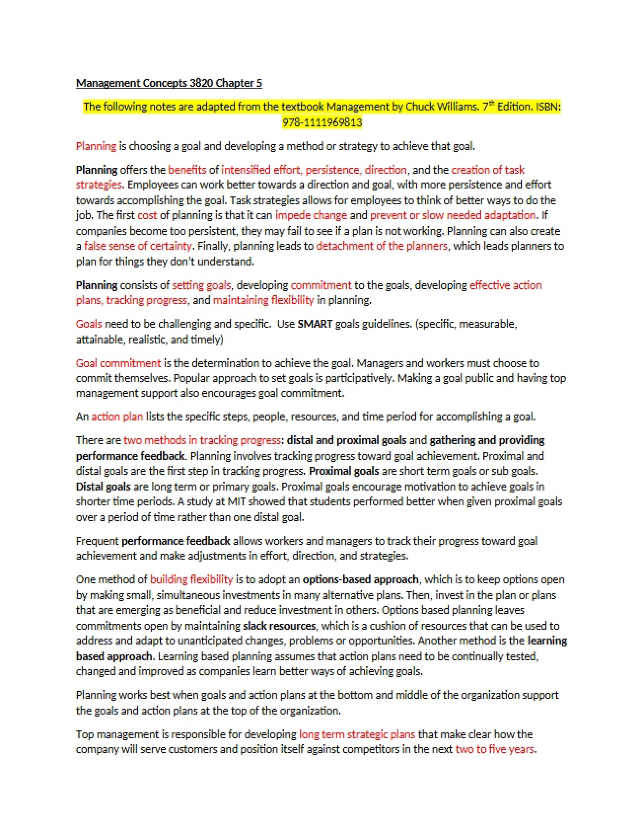 Management Concepts Chapter Five