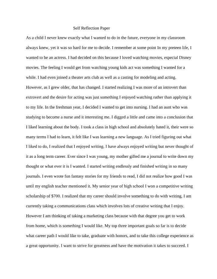 Paper on Self Reflection
