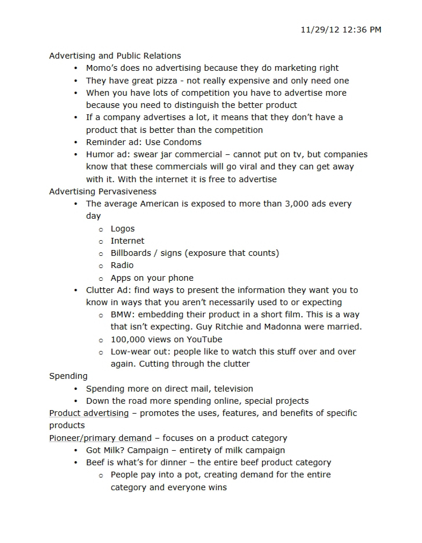 Public Relations and Advertising
