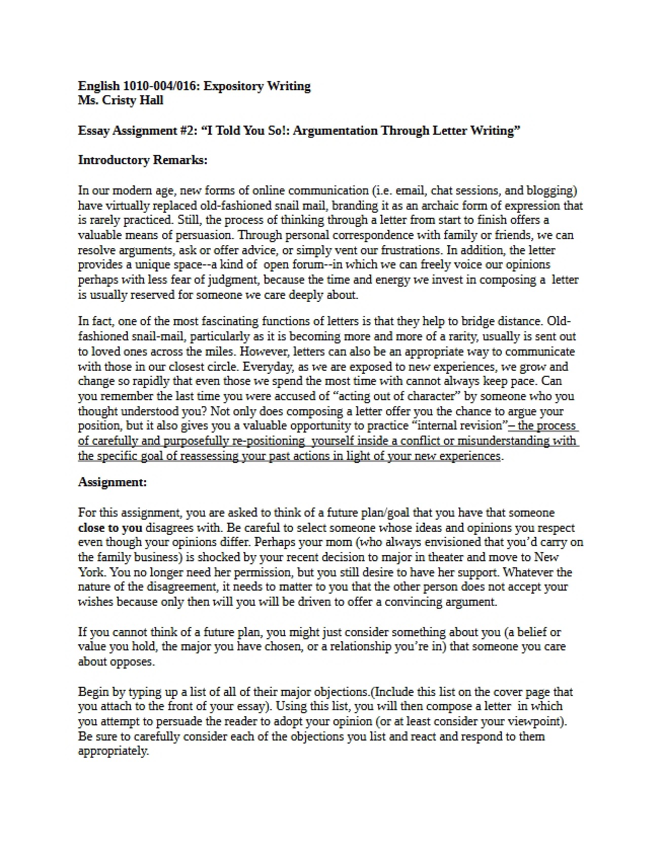 Assignment Essay