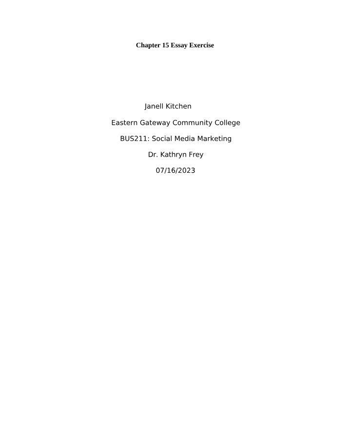 Chapter 15 Essay Exercise Final Version