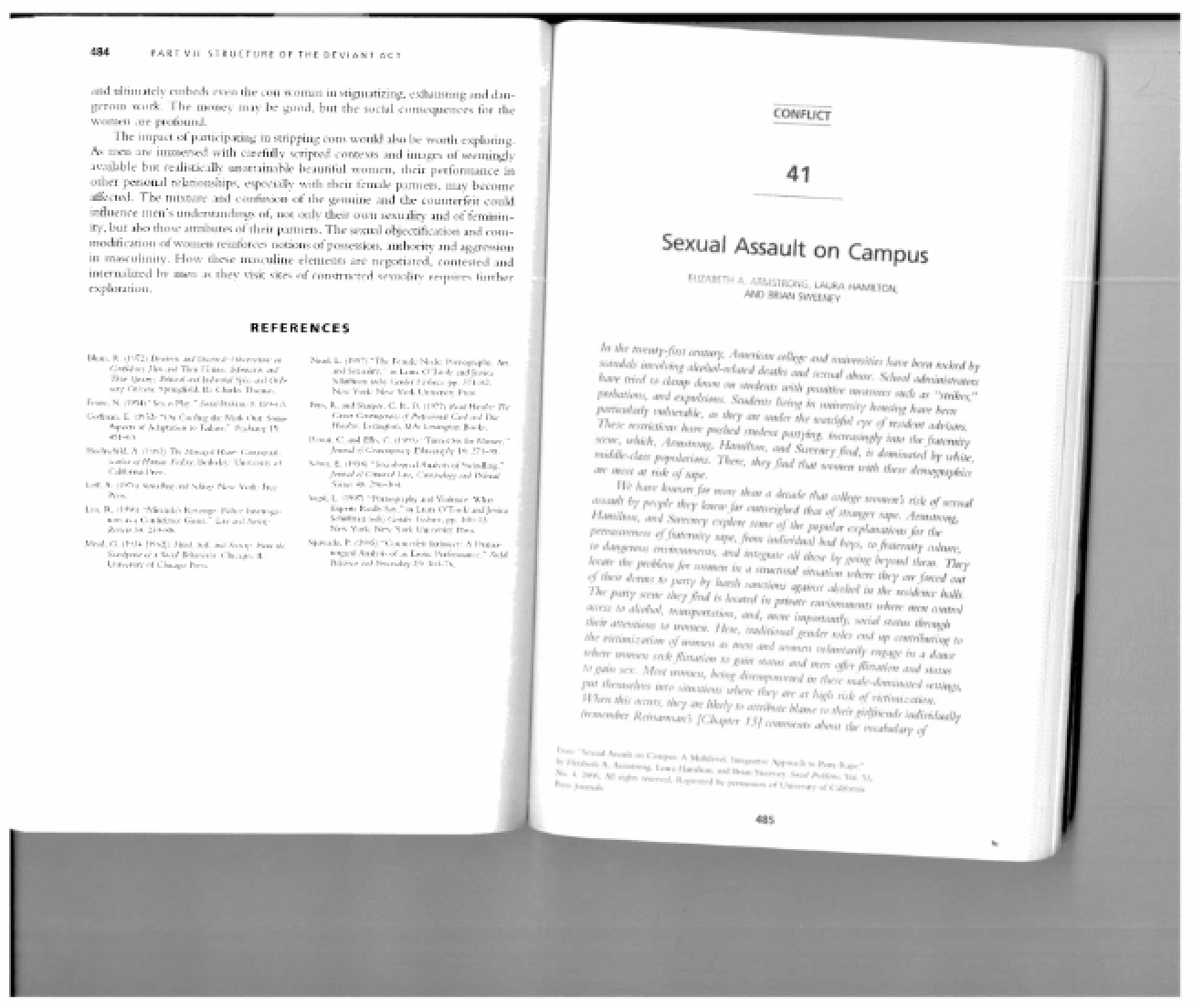 Reading on Sexual Assault by Armstrong