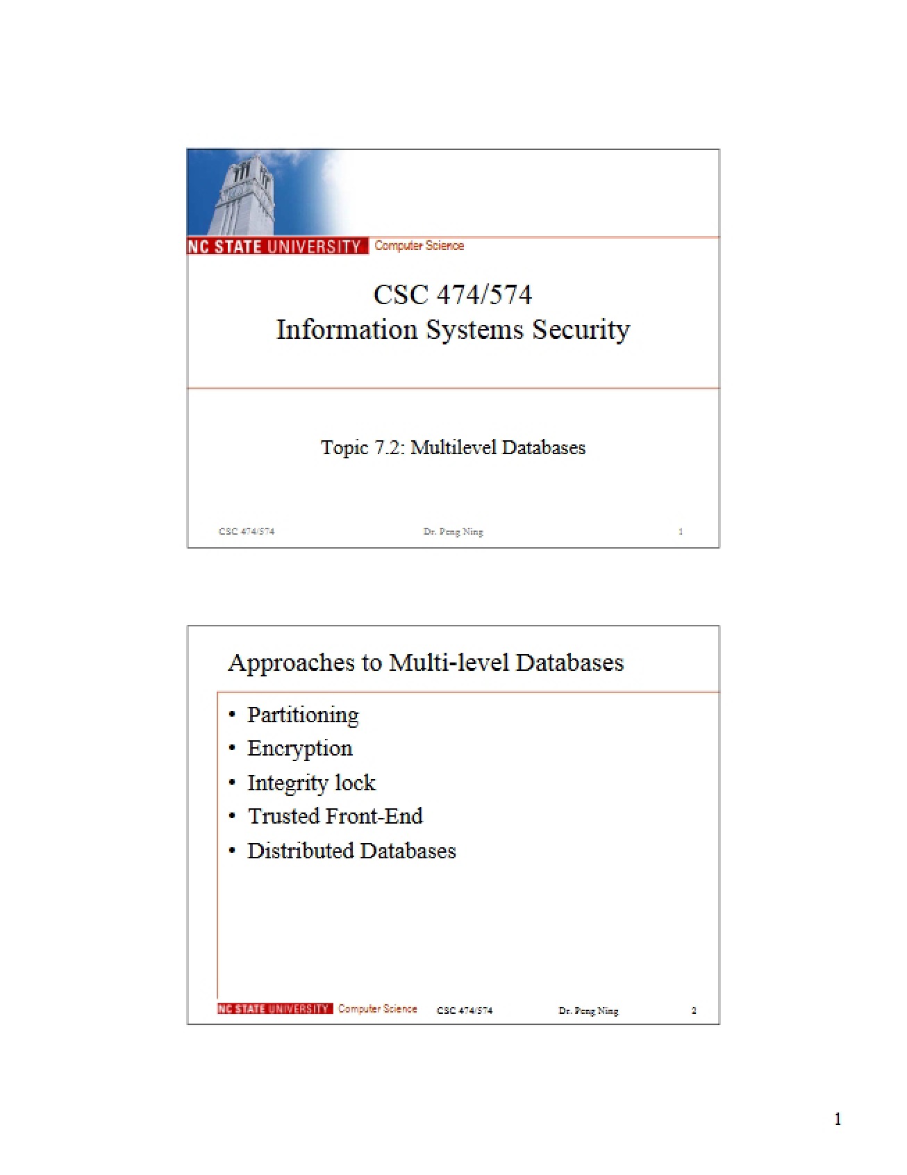 Databases with Multilevel Security