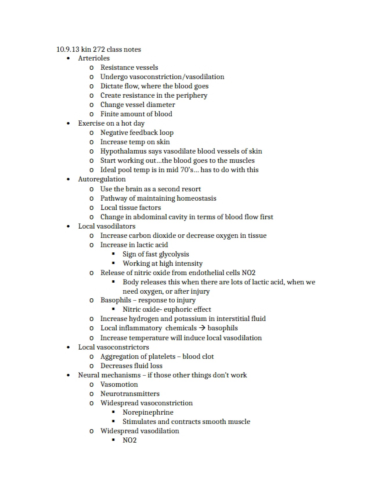 Class Notes from October 9, 2013