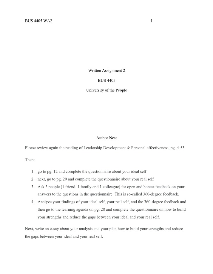 Written Assignment 2 - BUS 4405