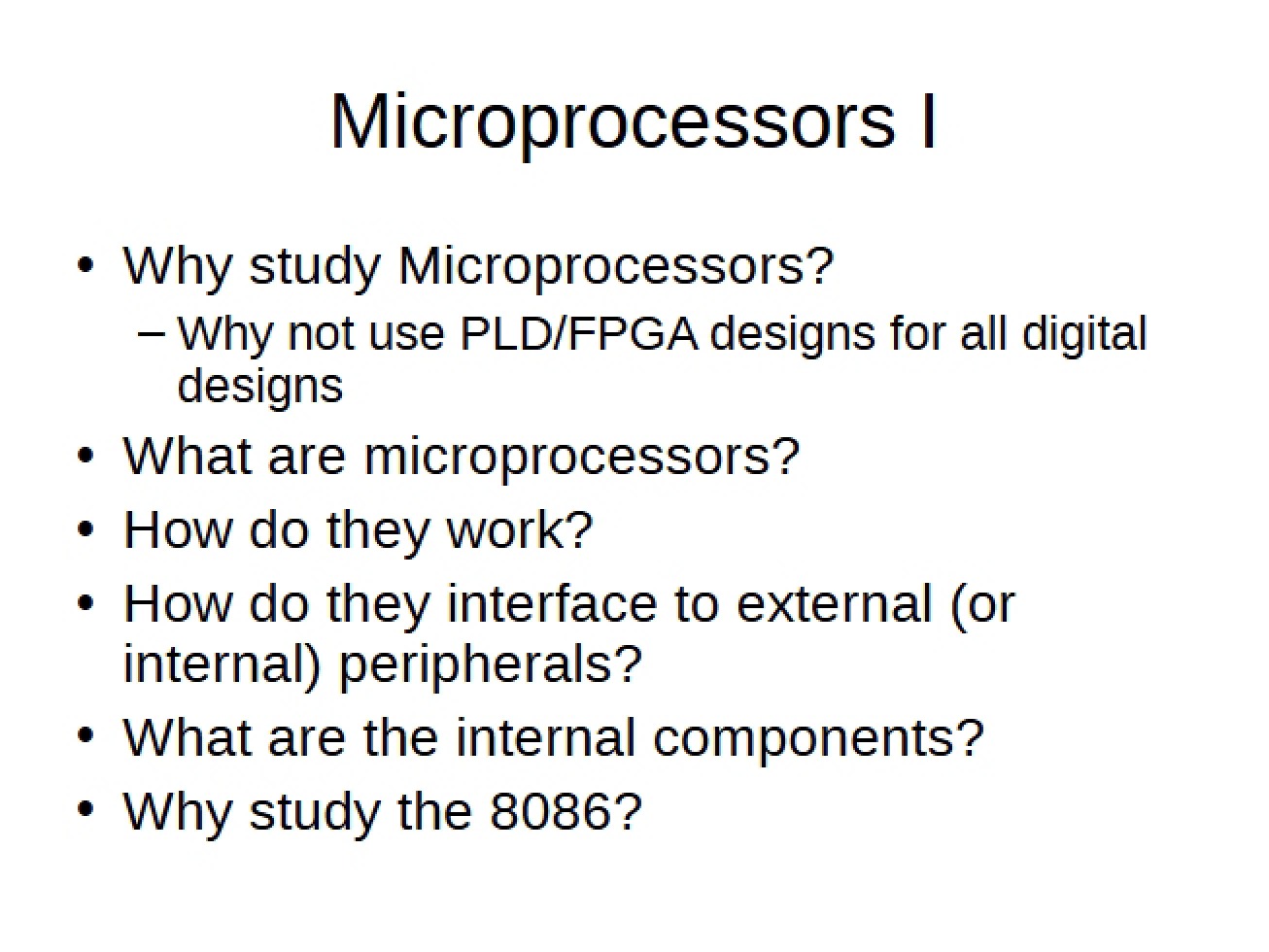 Microprocessors 1