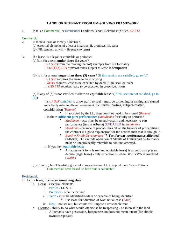 Problem-Solving Framework for Landlords and Tenants