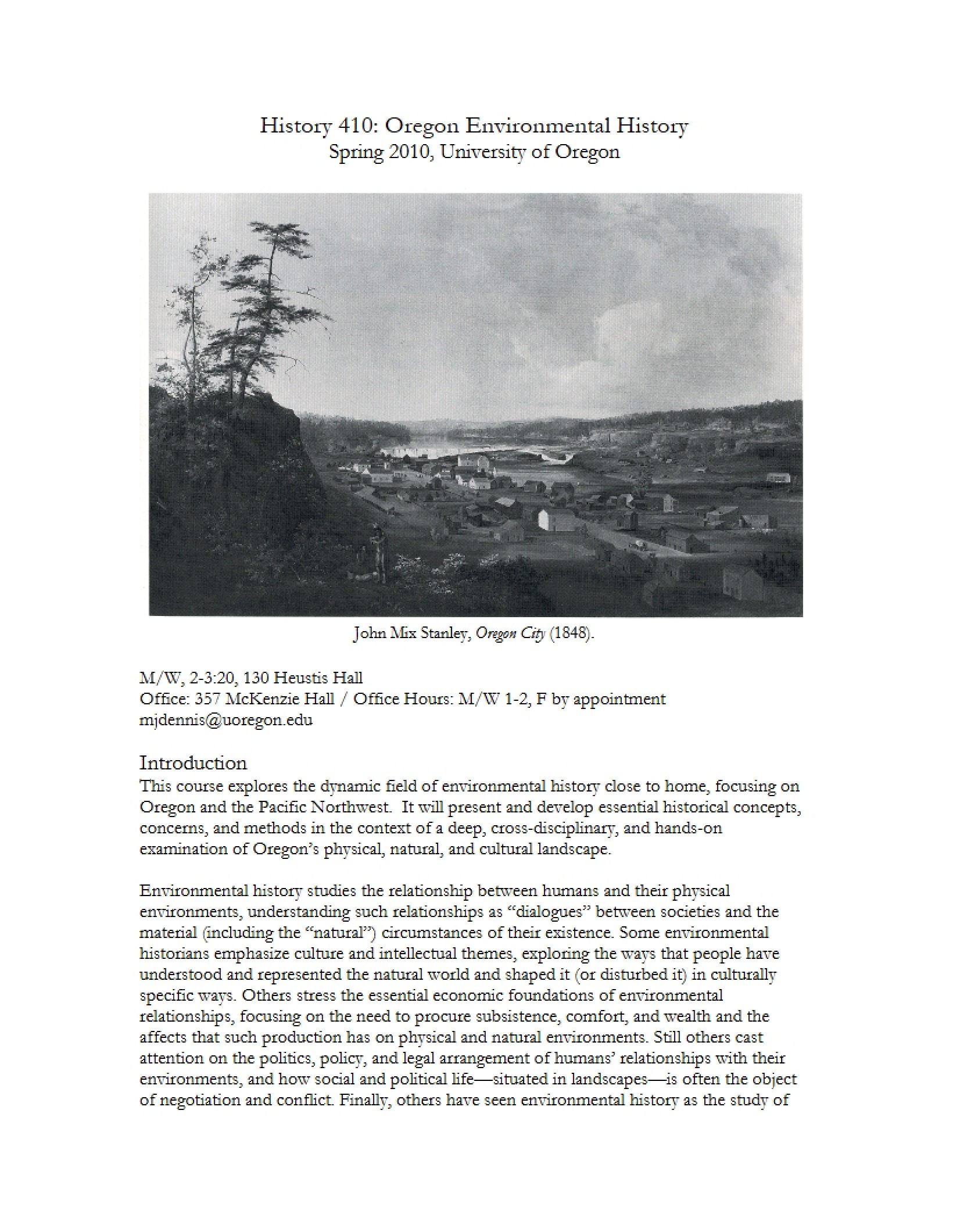 HIST 410 Course Outline