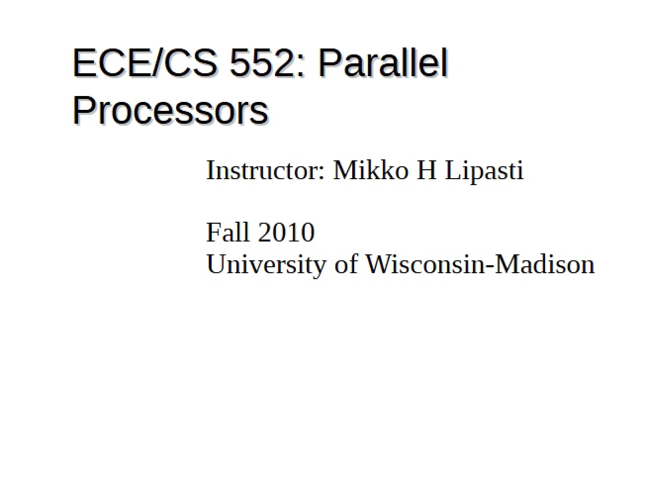 Processors operating in Parallel