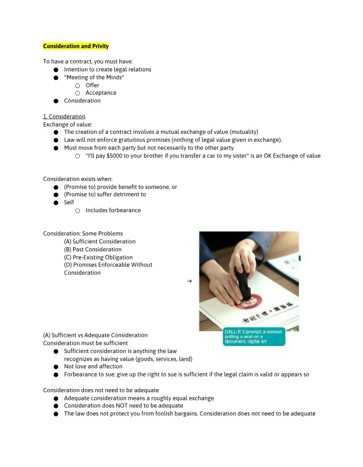 Consideration in Contracts - Examples and Importance