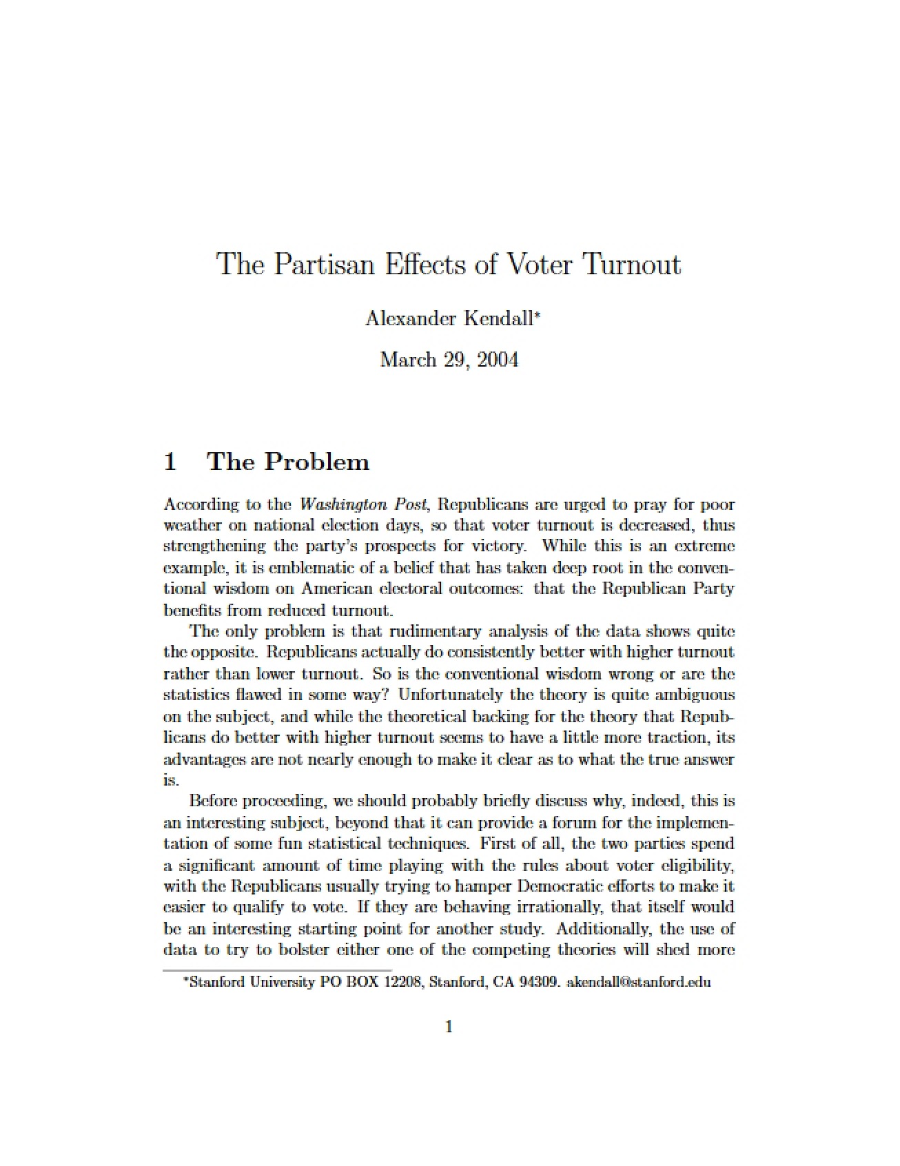 Study on the Partisan Effects of Voter Turnout