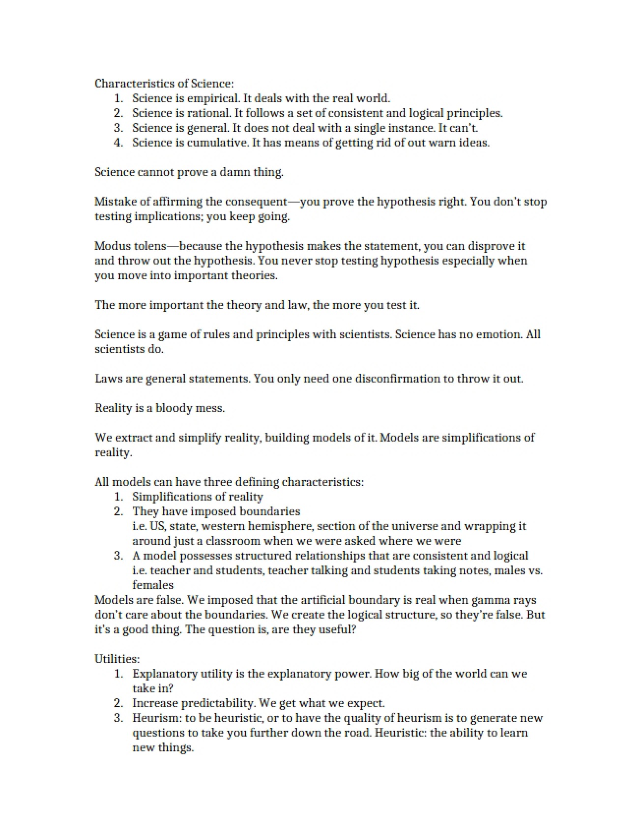 Scientific Characteristics