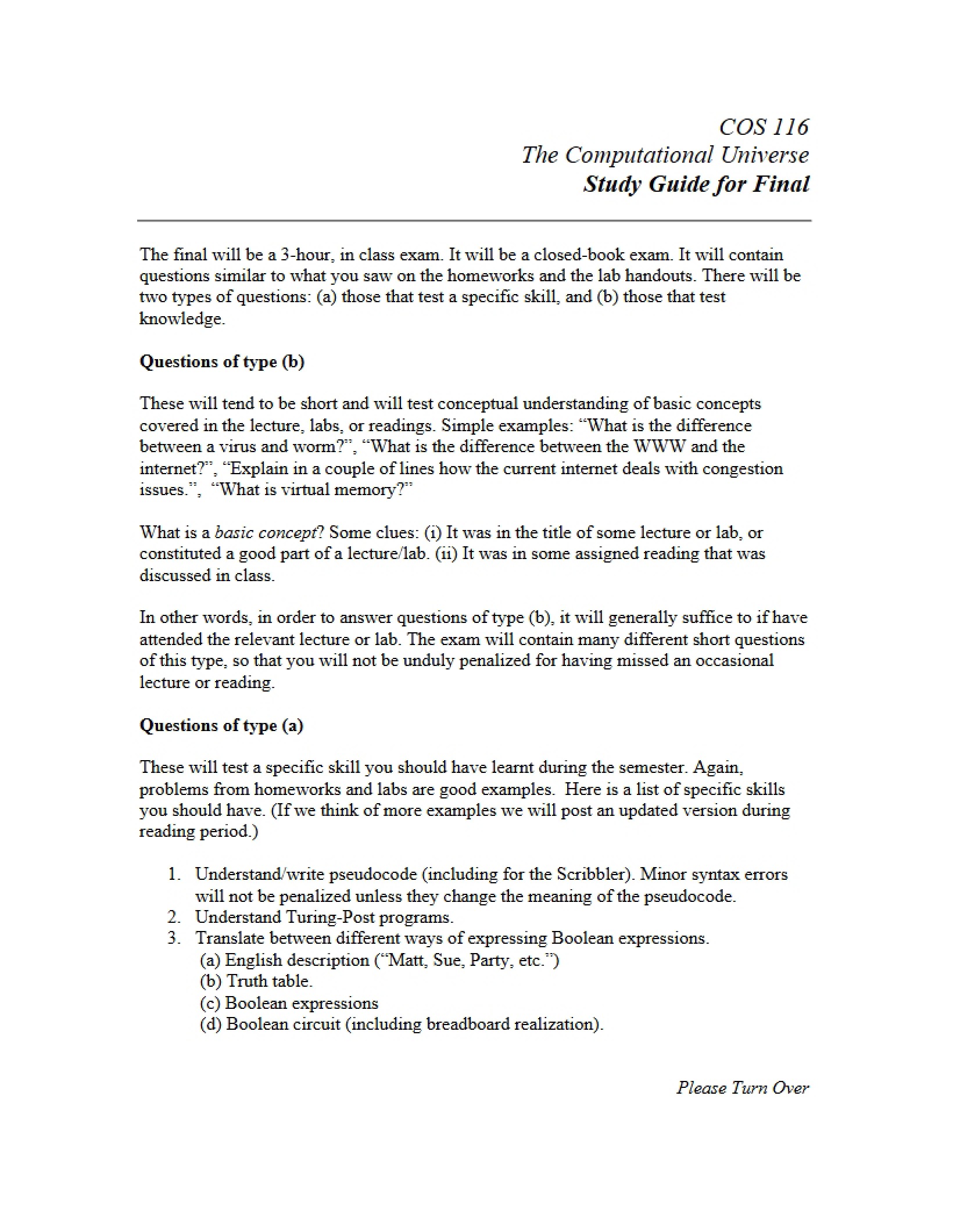 Final Exam Review Guide