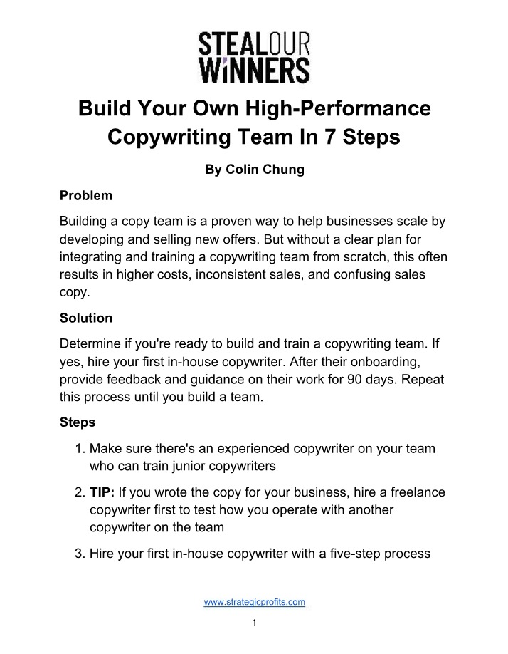 7 Steps to Build a High-Performance Copywriting Team
