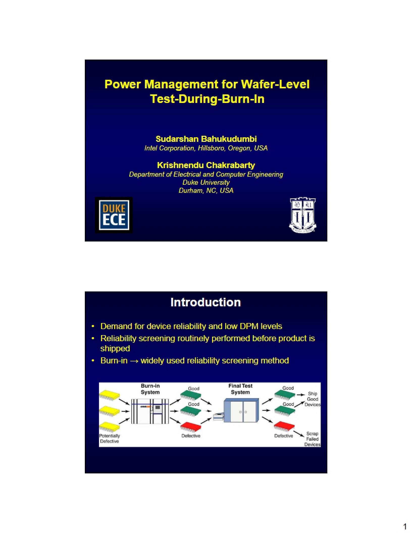 Power Management in Burn-In Testing