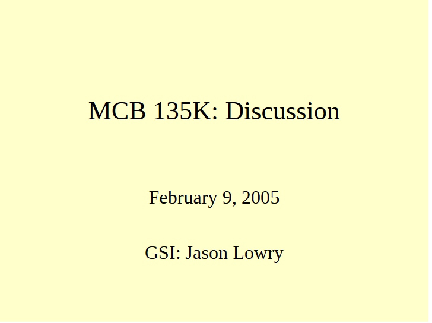 Session Discussion