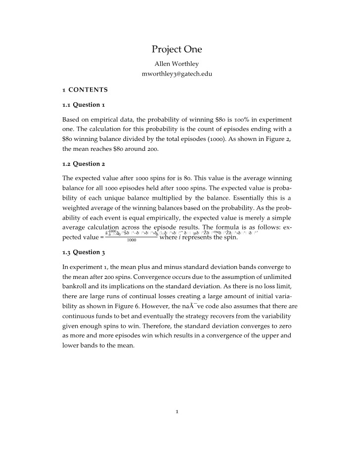 Probability and Expected Value of Winning $80
