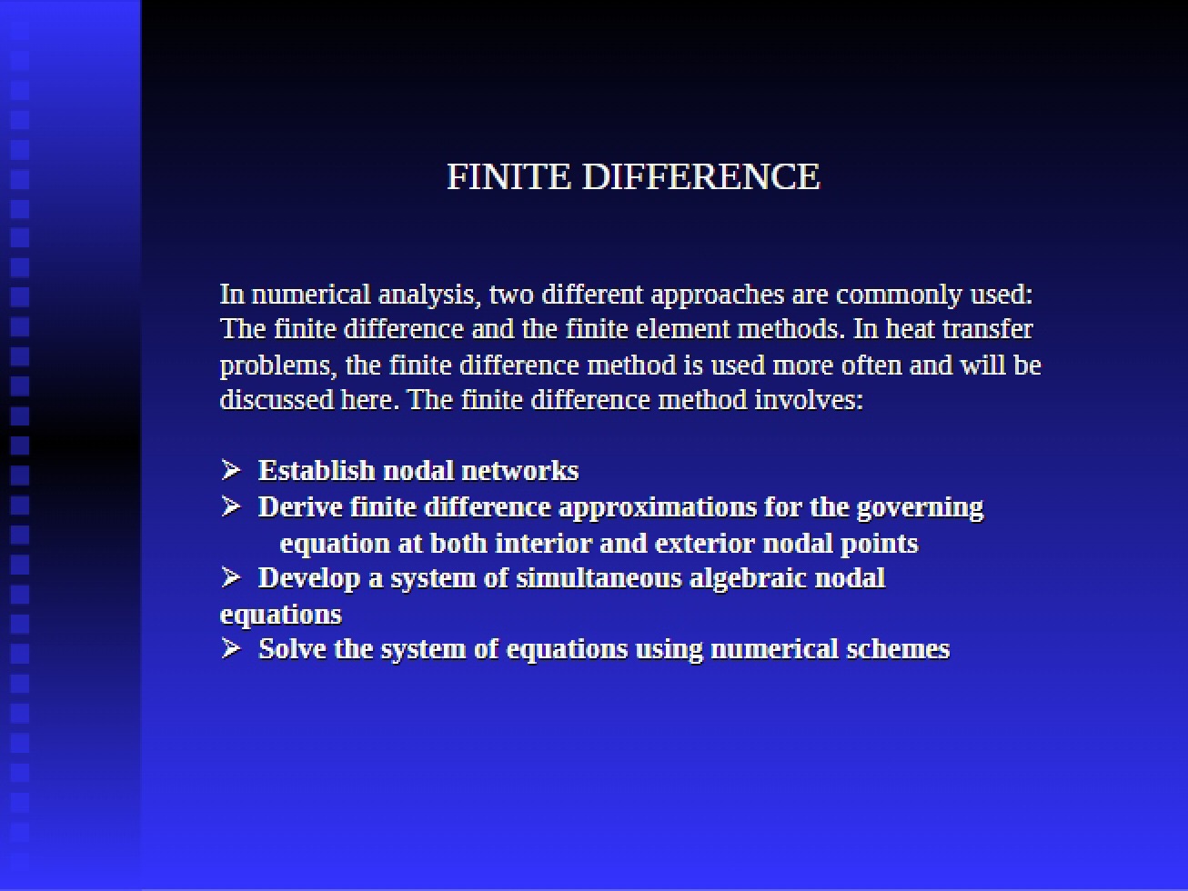 Overview of Finite Difference Methods