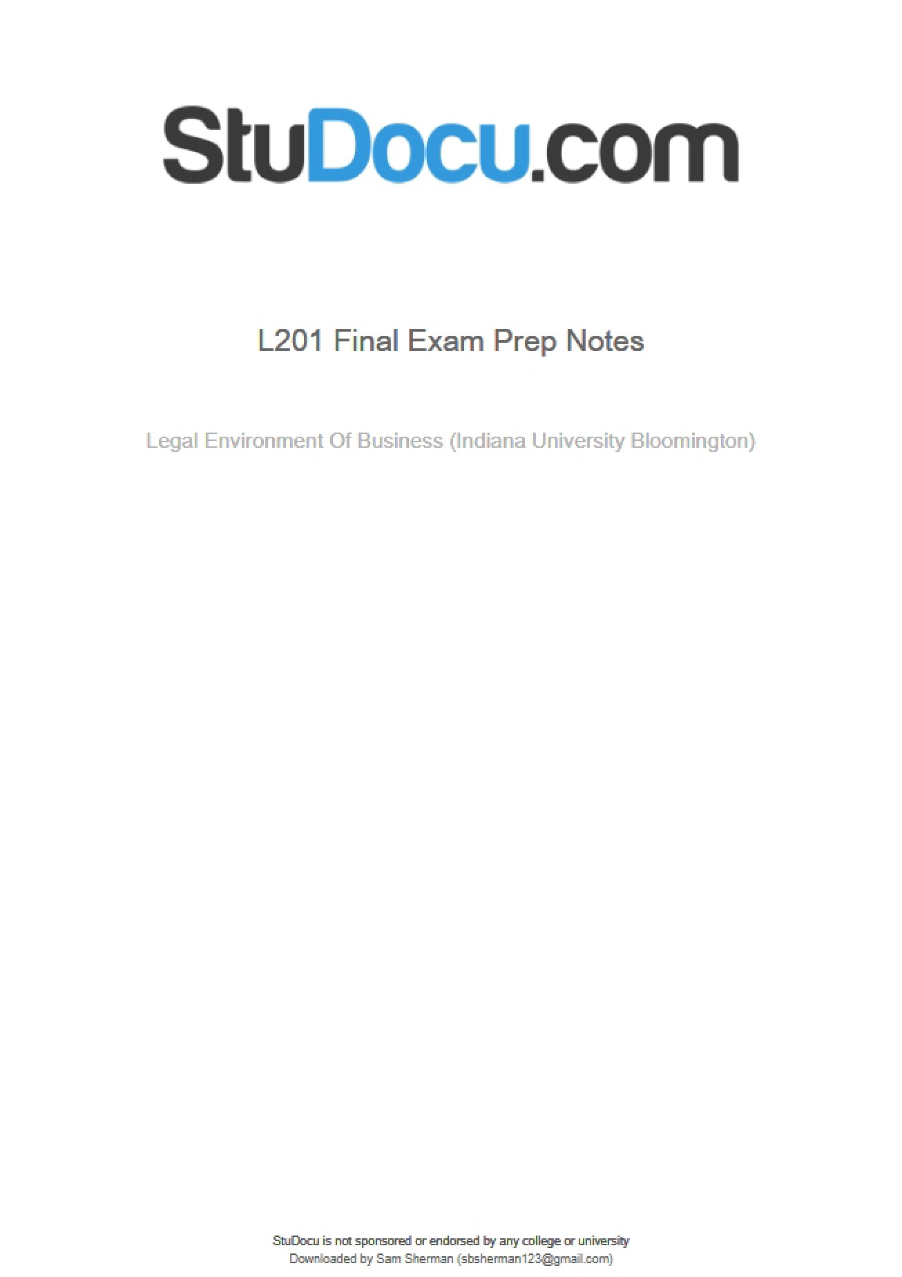 Prep Notes for Final Exam