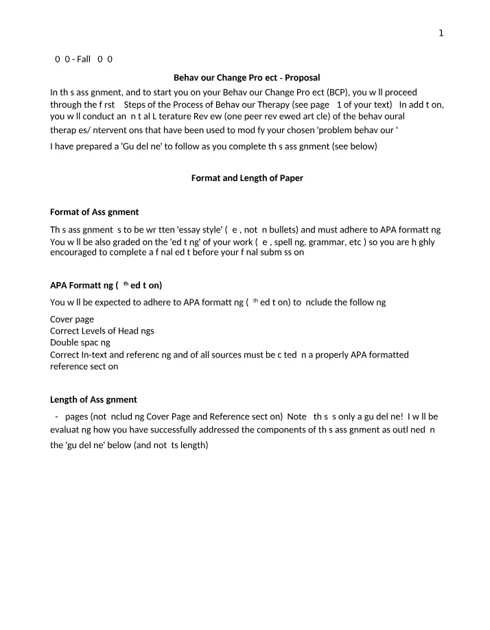 Guidelines, Steps, and Literature for Behaviour Change Project