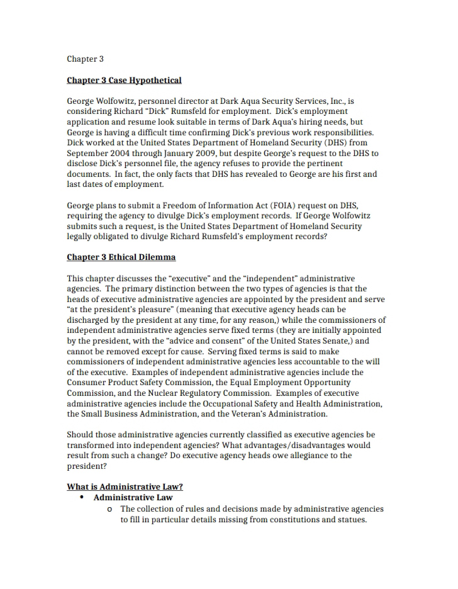 Incomplete Notes Chapter 3