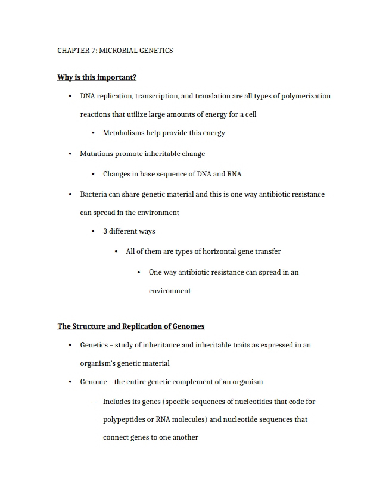 Notes on Microbiology Chapter 7