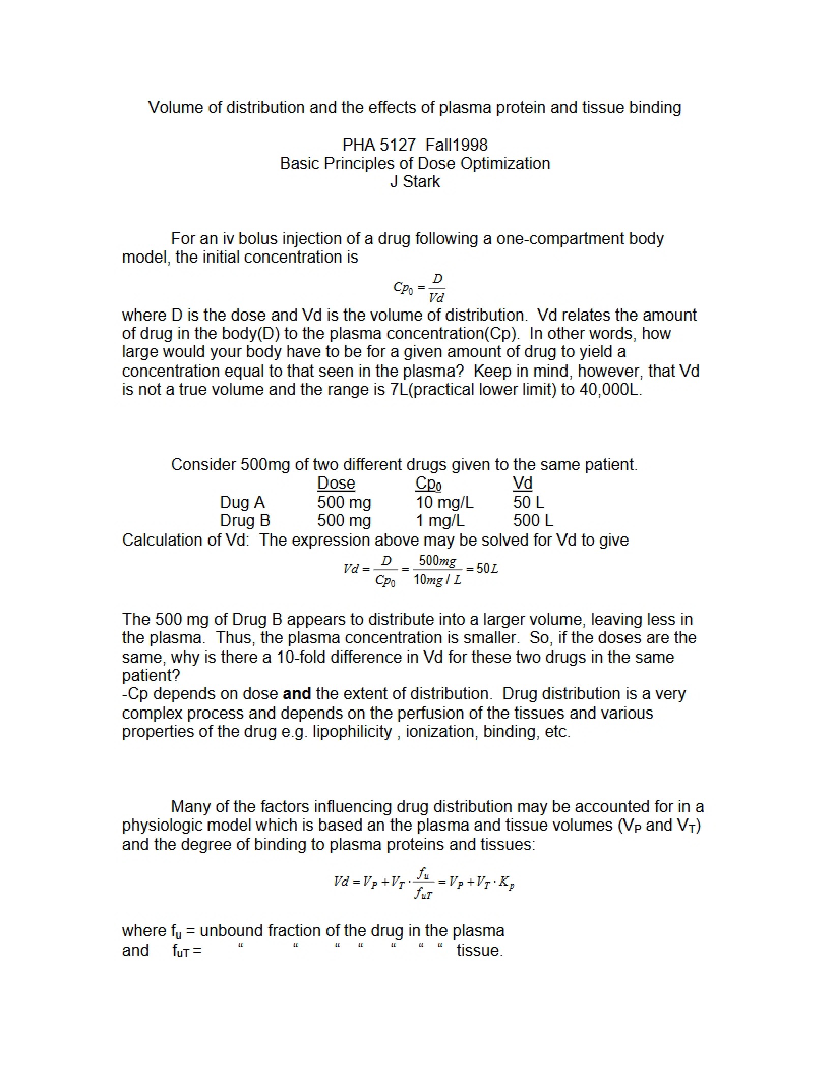 Dose Optimization Principles I