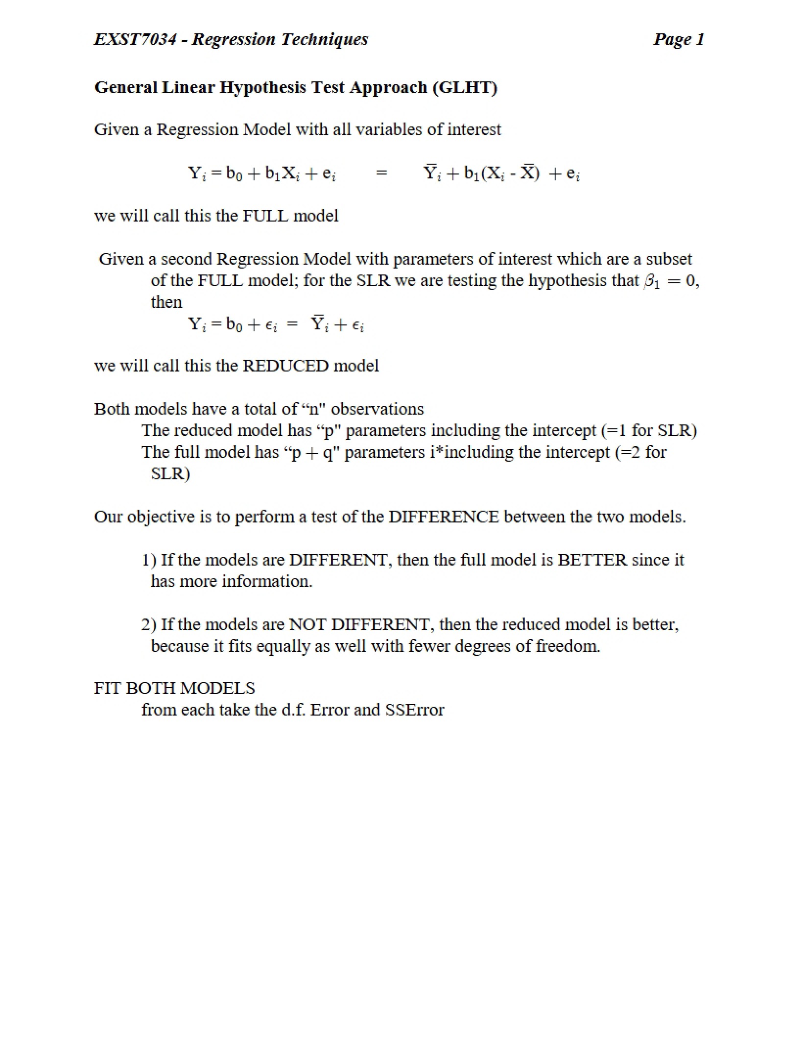 GLHT General Linear Hypothesis Test