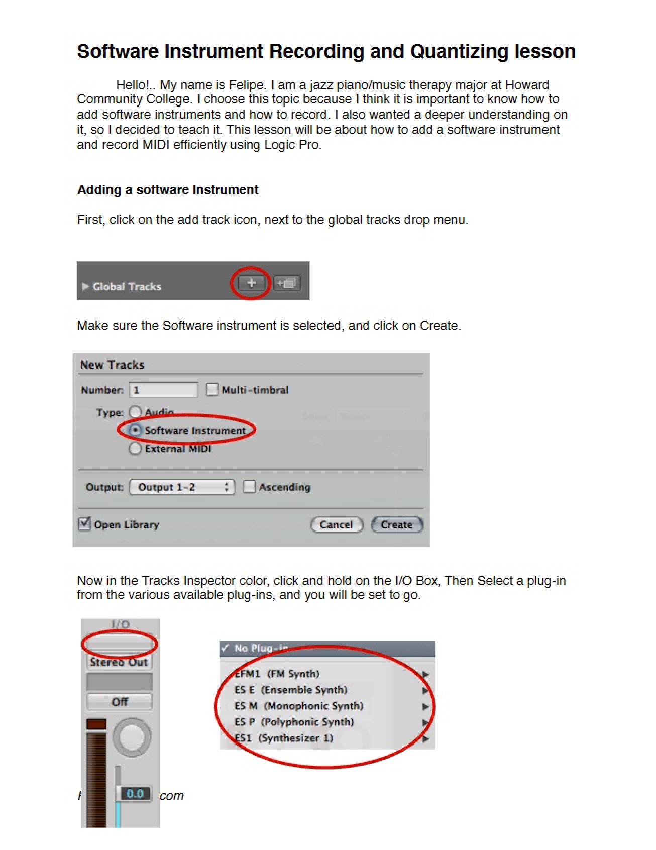 Lesson on Quantizing and Recording Software Instruments