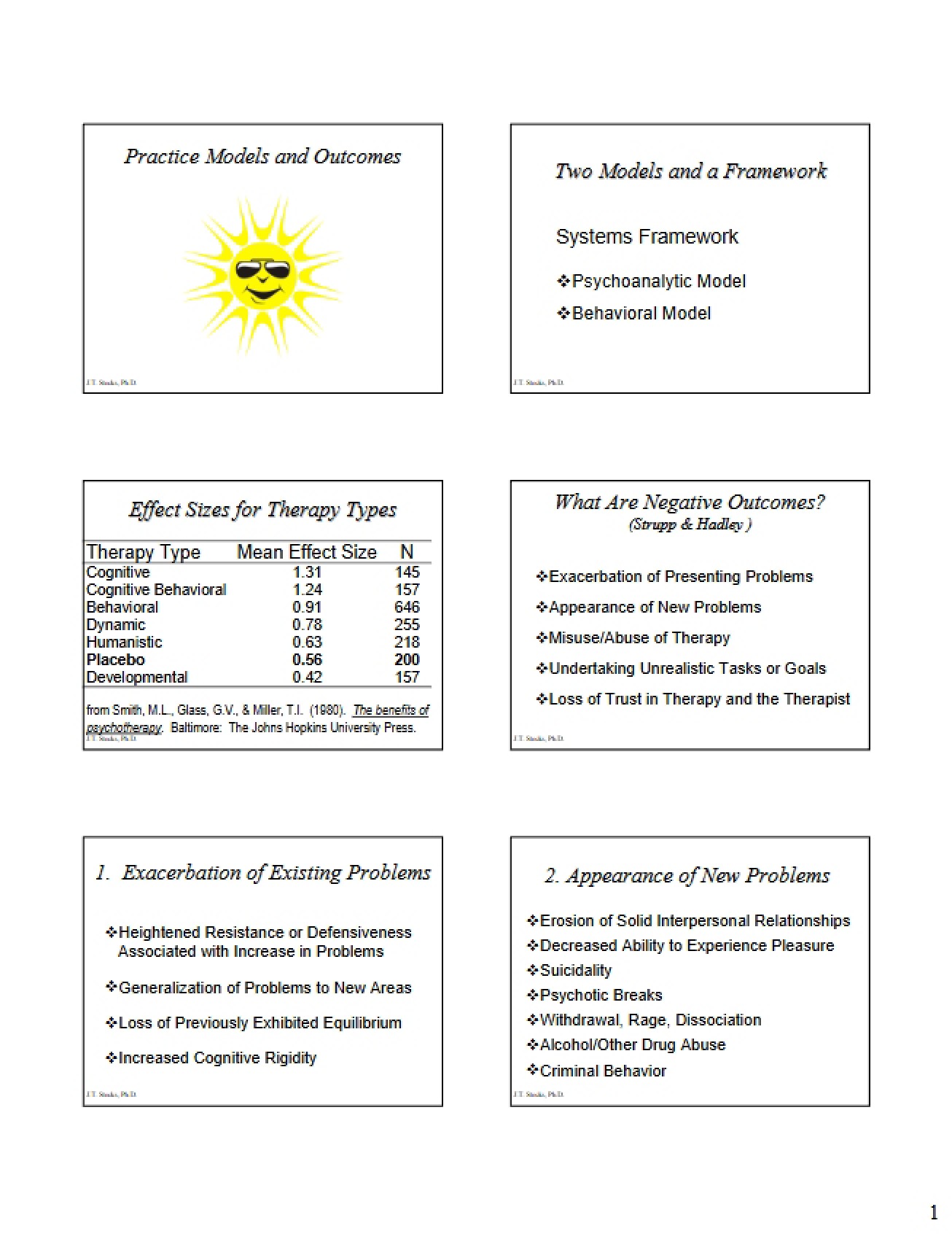 Outcomes and Models of Practice