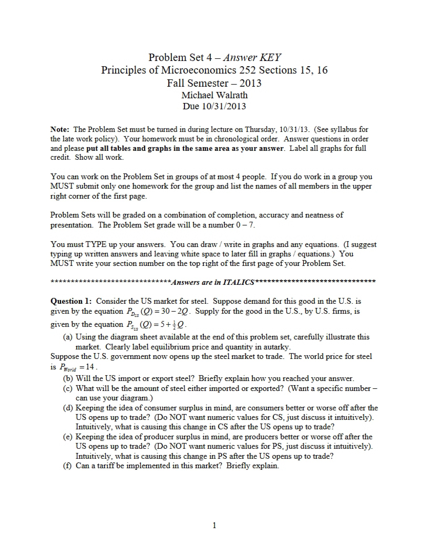 Problem Set 4 Key