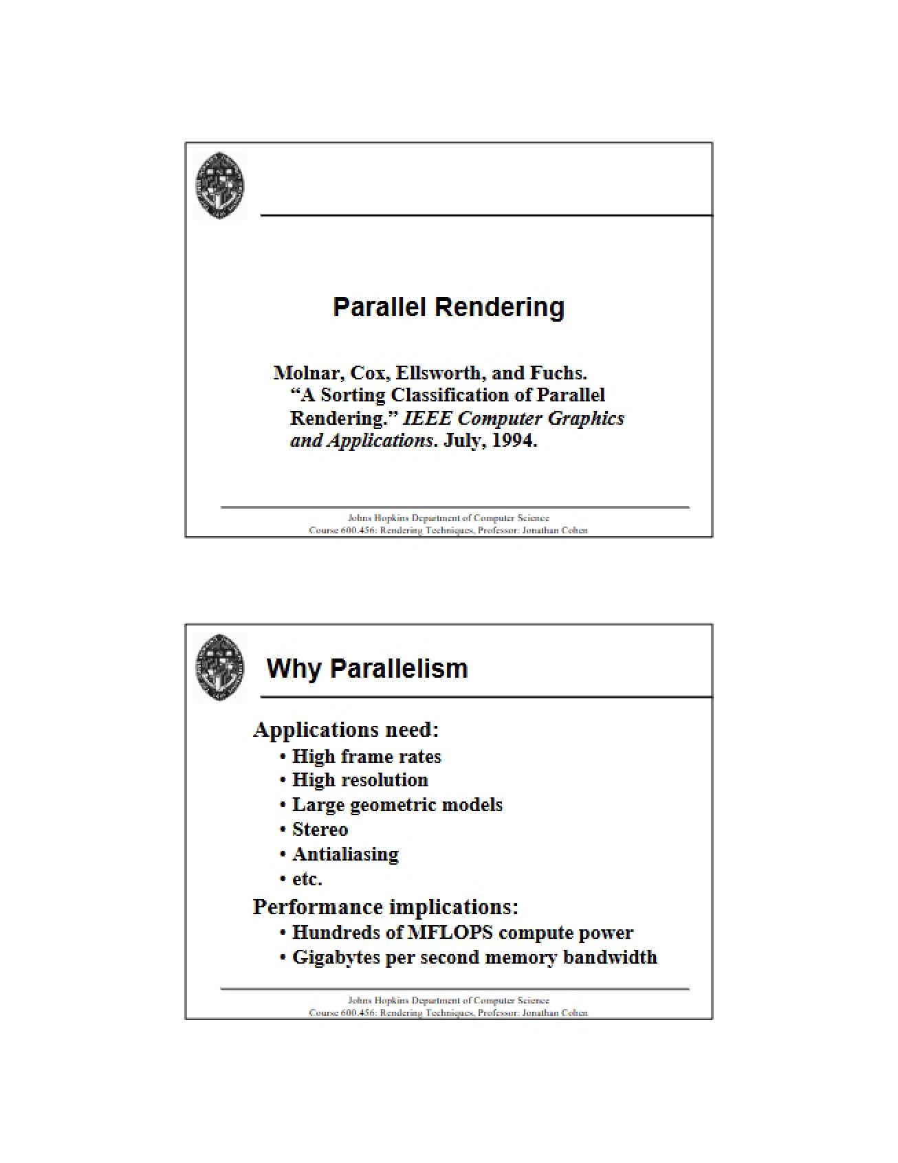Rendering in Parallel