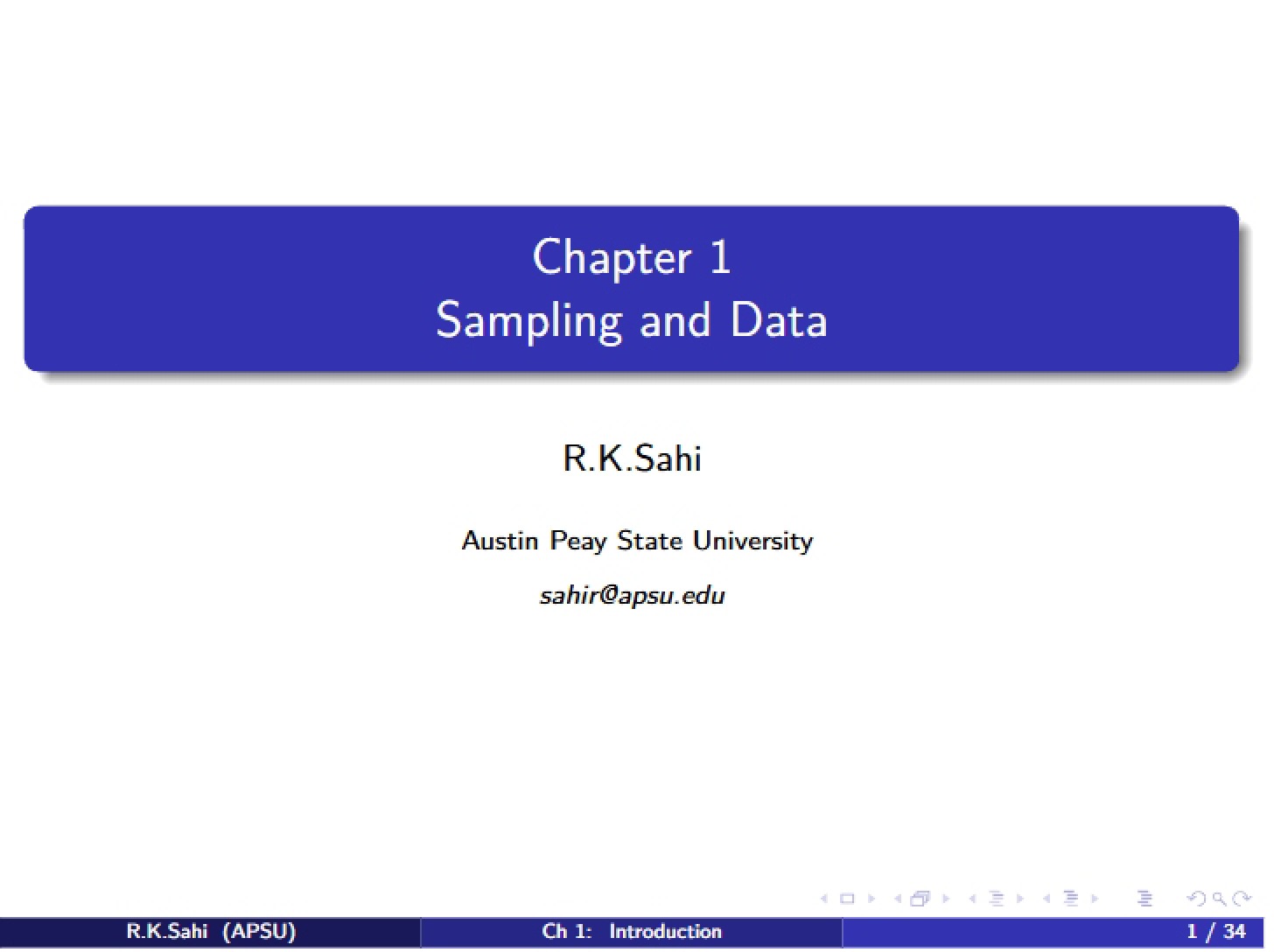 Data and Sampling Methods