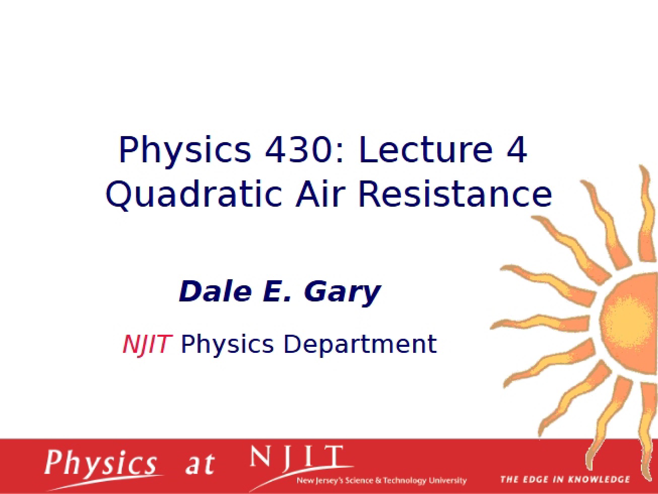 Air Resistance Quadratic