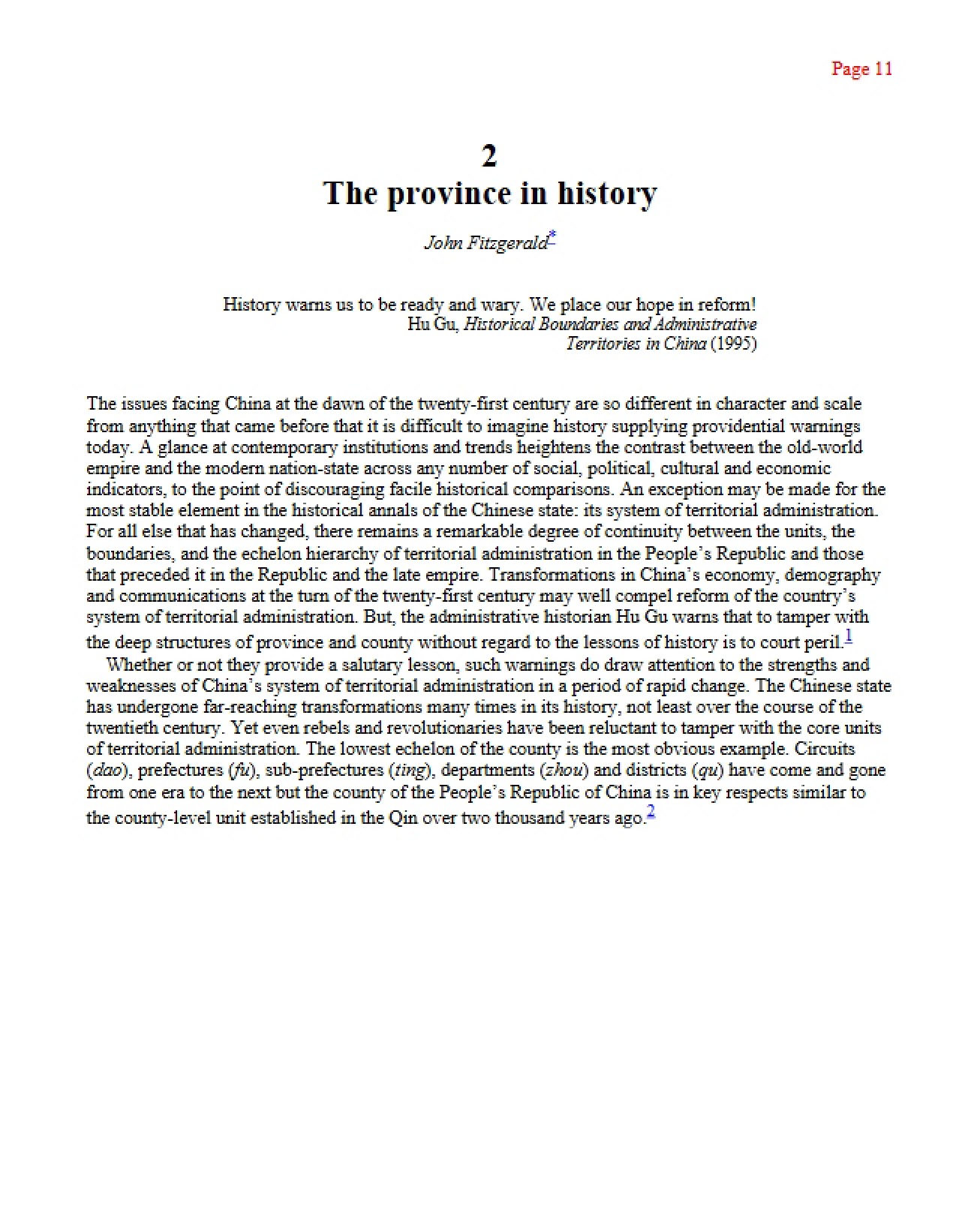 Province's History