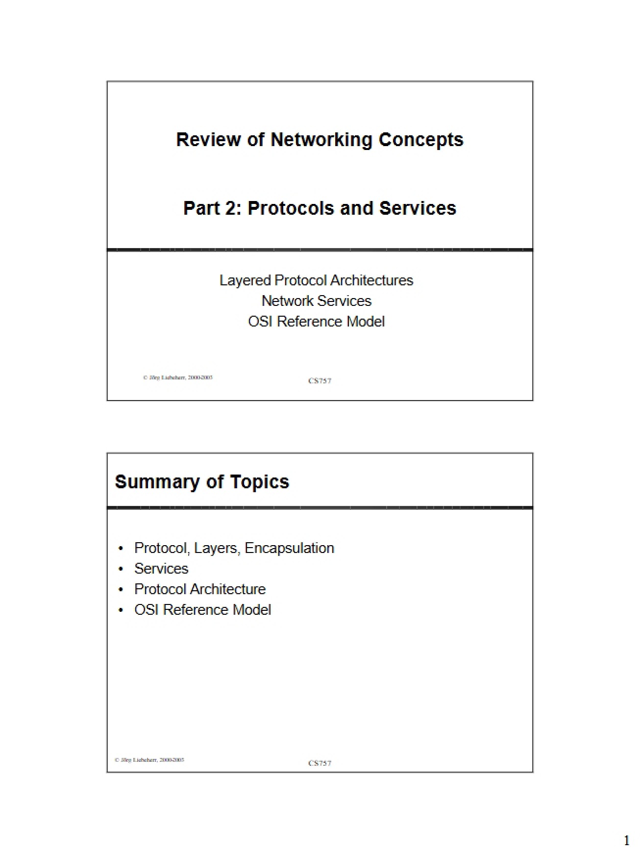 Services and Protocols