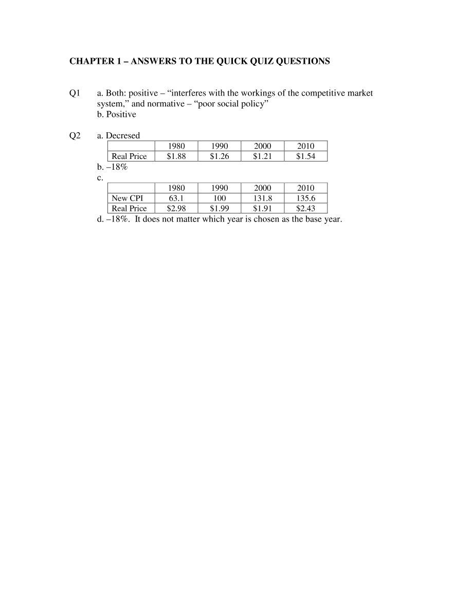 Answers to Chapter 1 Quick Quiz Questions