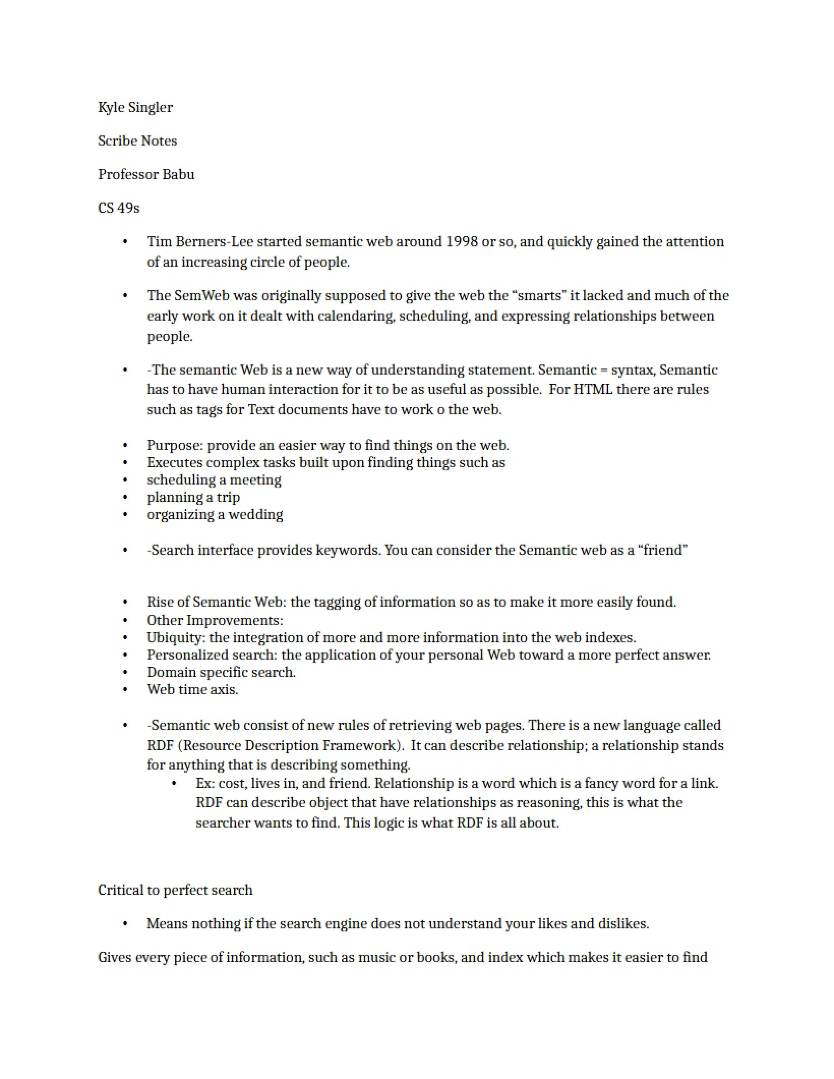 Notes from Scribe