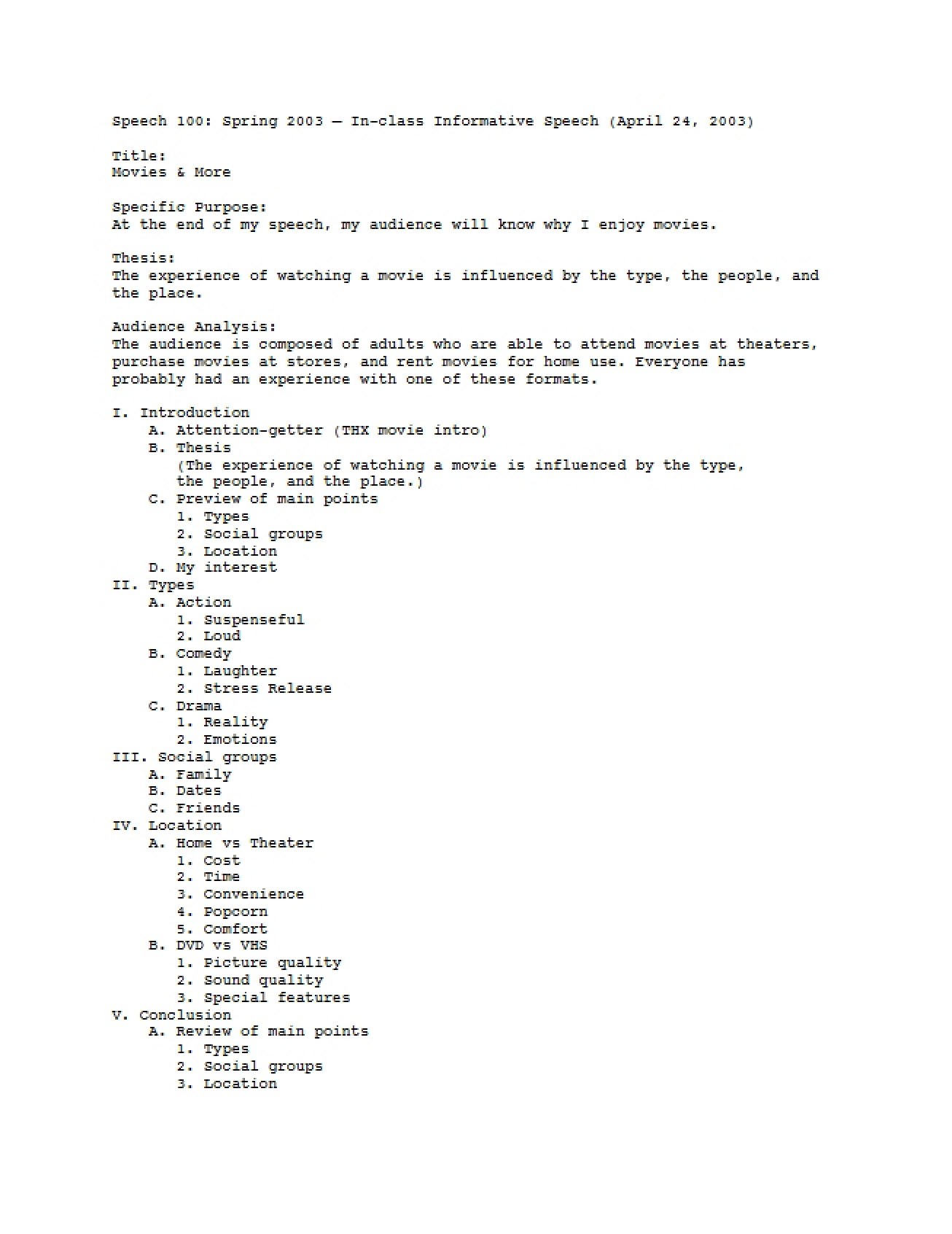 Informative Classroom Speech Guide