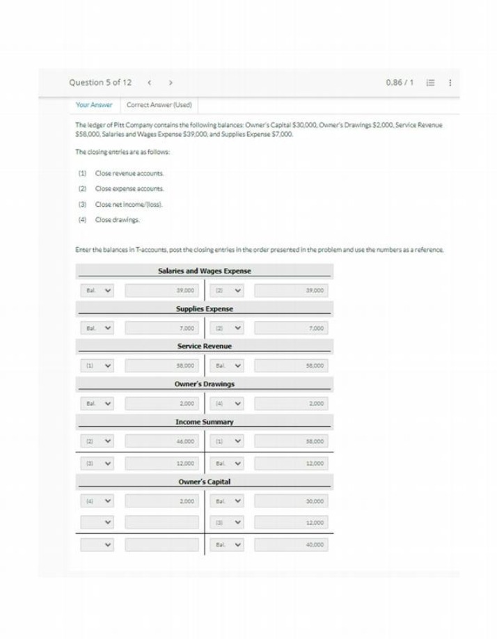 Accounting Closing Entries - Revenue and Expenses